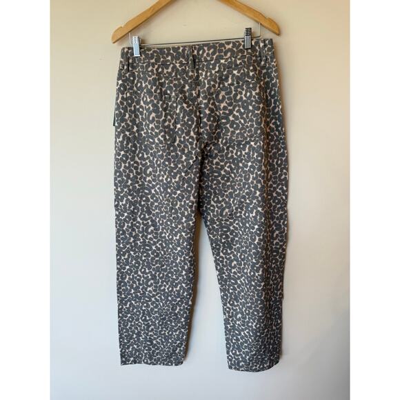 NWT Wild Fable Mid Rise Wide Leg Baggy Jeans Beige Leopard Women's Size Medium - Picture 3 of 12